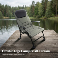 Reclining Fishing Chair Portable Fishing Lounge Chair Foldable Outdoor Seat for Fishermen