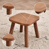 Solid Wood Kids Stool Small Wooden Stool with Tapered Legs Compact Furniture Sturdy for Toddlers, Playroom, Entryway
