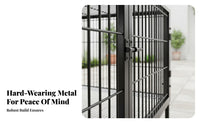 SturdyDuty Bar Enclosure Easy to Clean Dog Kennel Large Space Rust-Resistant for Small Pet Owners, Groomers, Home, Backyard