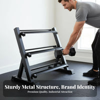 Commercial Grade 3 Tier Dumbbell Rack Space Saving Dumbbell Storage Rack Heavy Duty Tiered Weight Stand Easy Assembly for Home Gym
