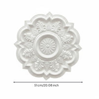 Ornate Floral Ceiling Medallion White PU Ceiling Medallion Circular