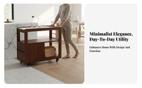 Rolling Utility Cart minimalist design Side Table Movable with casters for Living Room
