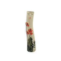 Bud Vase Hand-Painted Ceramic Vase Glazed for Bookshelf, Art Lovers, Minimalists