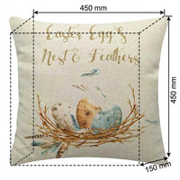 Easter Pillow Cover Machine Washable Easter Bunny Throw Pillow Case Spring Decoration for Home, Living Room, Sofa, Bed, Office