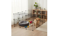 36 Pieces Wire Mesh Pet Fence Modular Door Panel Pen Sturdy