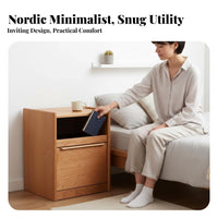 Nightstand with Drawer and Shelf sturdy Construction Bedside Table for Students