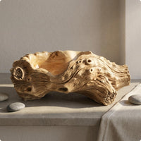 Tree Root Stump Planter Wood-Grain Tree Root Planter Bronze Finish