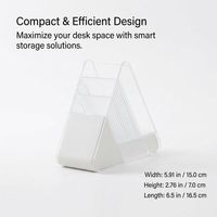 Pen Holder Desk Organizer, Student Dorm Desk Organizer, Pencil Holder for Student Desk, Transparent Drawer Stationery Holder