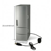 USB Mini Fridge Cooling and Heating Mini Fridge with LED Lights Dual Function Refrigerator for Office Workers, Dorm Room