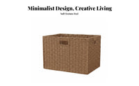 Lidded Wovenand fashion container With Handles Household Storage Space-Saving for Closet