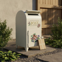 European Post Box Floral Design Decorative Mail Box Spacious Home Storage for Outdoor