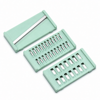Mandoline Vegetable Slicer, Robust Vegetable Cutter with Hand Guard, 29.5x20x9cm Kitchen Grater for Precise Slices, Seafoam