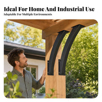 2 Pieces Predrilled Holes Arc-Shaped-Style Angle Support Bracket Heavy Duty Curved Steel Bracket Easy to Install Wood Corner Brace Long-Lasting for Pergolas