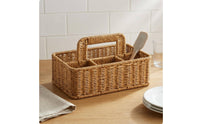 Divided Imitation rattan Basket Easy to Clean Rattan Organizer Tray Sturdy Frame Multi Compartment Storage Tray