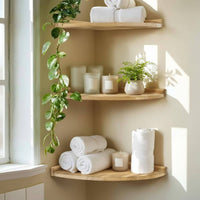 3 Pieces Floating Corner Shelf Rustic Design Wooden Corner Shelf for Living Room