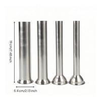 4 Pieces Stainless Steel Sausage Stuffing Funnel Compatible Sausage Stuffer Attachment Polished Kitchen Tool Universal for Butchers