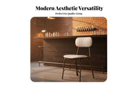 Upholstered High-Back Bar Stool Built-in Footrest Counter Chair for Dining Room