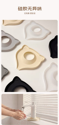 New Silicone Faucet Splash Guard with Cat Design, Anti-Drip and Water Collection