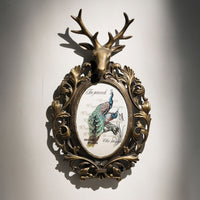 Deer Head Plaque with Frame Farmhouse Deer Head Wall Decor Retro for Bedroom