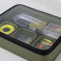 Large EVA Fishing Tackle Box with 7 Compartments, Rectangular Fishing Bag with Handle & Zipper Closure