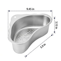 Kitchen Sink Drainer Corner Basket, Stainless Steel 304 Japanese Style Sink Strainer, Anti Clogging Perforated Mesh Home Kitchen Organiser
