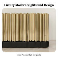 2-Drawer End Table Light Luxury Design Bedside Cabinet Designer Inspired Sturdy Construction for Interior Designers, Office