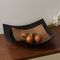 Indian Imported Aluminum Vintage Hammered Paper Shape Storage Fruit Bowl Decorative Piece