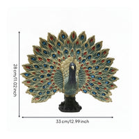 Peacock Figurine Ornate Peacock Statue Classical Scultura Decorativa for Entryway, Display Cabinet