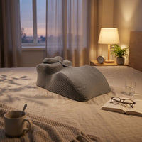 Memory Foam Angled Pillow Diamond Textured Bedding Item Dark Gray for Phone Use