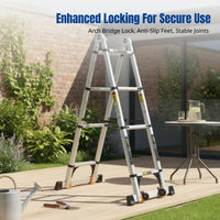 Aluminum Alloy Folding Step Ladder, Telescopic, Multi-Functional, Anti-Slip, For Home & Engineering