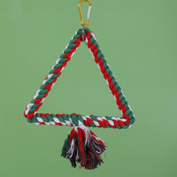 Parrot Toys with Arch Perch, Solid Wood Budgie and Cockatiel Toys with Bells, Lovebird Climbing Rope Toys for Parakeet and Cockatiel