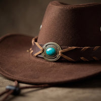Cowboy Hat with Braided Band Structured Felt Cowboy Hat for Festivals, Travel, Stage