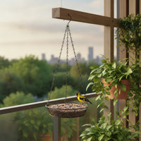 Hanging Bird Feeder Tray Outdoor Metal Mesh Feeding Tray Sturdy for Garden