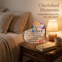 Clear Acrylic Heart Memorial, Bereavement Gifts Tabletop Memorial, Sympathy Gifts for Remembrance, Memorial Keepsake Heart Shape Design