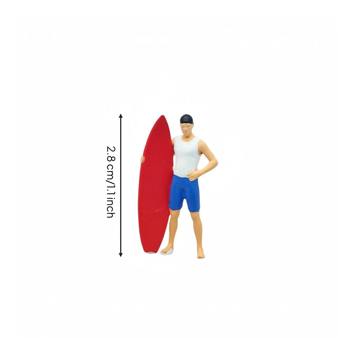 1:64 Surfing Figure Micro Landscape Surfing Model Person Miniature Scene