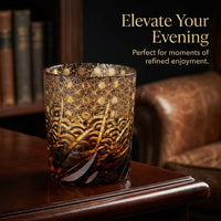 Hand-Engraved Crystal Glass Whiskey Glass, Japanese Style