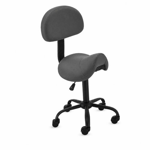 Saddle Stool with Backrest Ergonomic Saddle Stool with Wheels Height-Adjustable Furniture for Grooming Salon