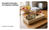 Box-Style Nut Nutcracker Wood Tray Base Walnut Nutcracker Red Knob