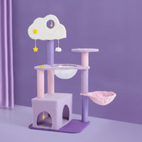 Cat Climbing Frame Cushioned Covered Feline Activity Center with Perches Indoor Feline Furniture for Cats