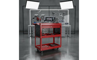 Thickened Steel Plate 3-Tier Tool Cart High Load Capacity 3 Tier Rolling Tool Cart Multi-Functional Workshop Equipment for Mechanics, Technicians, DIY Enthusiasts, Garage, Art Studio
