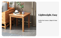 Small Square Table Solid Wood Construction Nightstand Chinese Aesthetic Design