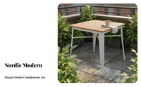 Nordic Design Garden Table and Chairs Waterproof Balcony Furniture Set Sun-Proof Outdoor Dining Set Weather-Resistant for Homeowners, Apartment Dwellers, Cafe Owners, Courtyard, Yard, Poolside, Indoor