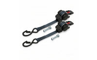 2 Pieces Auto Self-Retracting Tie-down Straps Heavy-Duty Cargo Tie-down Straps with Hooks Quick-Release Secure for Truck Beds