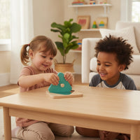 Child-Centered Shape Matching Toy Easy-to-Grip Wooden Board with Mirror Sensory Stack and Sort Board Classic for Toddlers, Babies