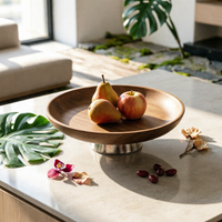 Fruit Tray with Pedestal Shallow Pedestal Bowl Modern Footed Serving Bowl for Hosts