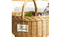 Handwoven Fiber Basket Rustic Basket with Handle Woven for Flower Arranging