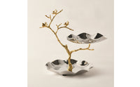 Serving Stand with Bowls Decorative Two-Tier Serving Platter Stable Two-Tier Fruit Bowl for Hosts