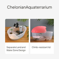 Egg-Shaped Double-Layer Turtle Tank with Basking Platform