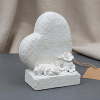 Heart Pet Memorial Stone Handmade Look Kitten Grave Marker Indoor Outdoor Use