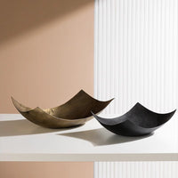 Indian Imported Aluminum Vintage Hammered Paper Shape Storage Fruit Bowl Decorative Piece